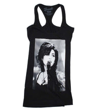 Load image into Gallery viewer, Amy Winehouse Live Shot Juniors Racerback Tank Top