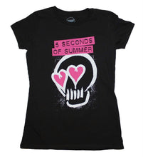 Load image into Gallery viewer, 5 Seconds of Summer Pink Heartskull Junior&#39;s T-Shirt