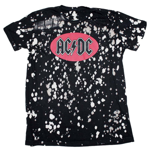 AC/DC Bleach Spot Logo Soft Hand T-Shirt