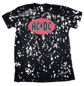 AC/DC Bleach Spot Logo Soft Hand T-Shirt